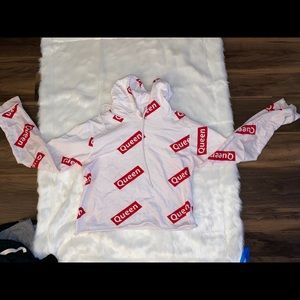 White and red Queen sweatshirt hoodie sassy cute